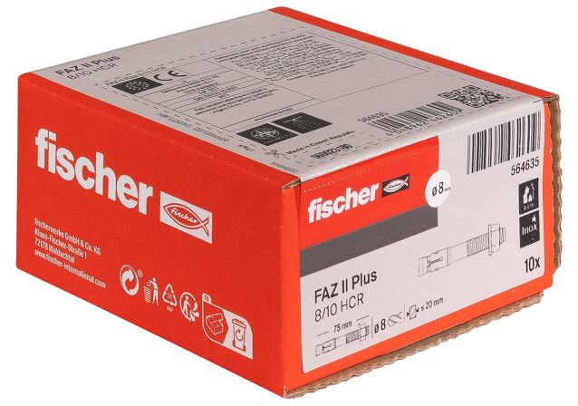 Confezione: "FAZ II Plus 8/10 HCR Ancorante in acciaio alta resistenza alla corrosione"