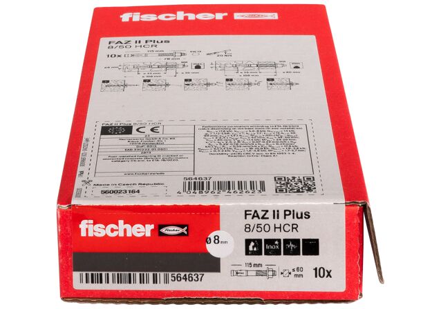 Confezione: "FAZ II Plus 8/50 HCR Ancorante in acciaio alta resistenza alla corrosione"