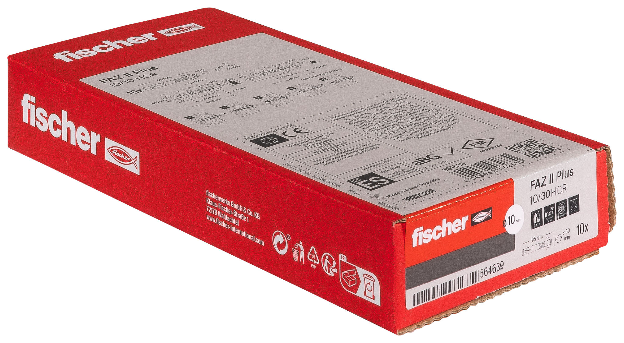 Verpackung: "fischer Bolzenanker FAZ II Plus 10/30 HCR, hochkorrosionsbeständiger Stahl"