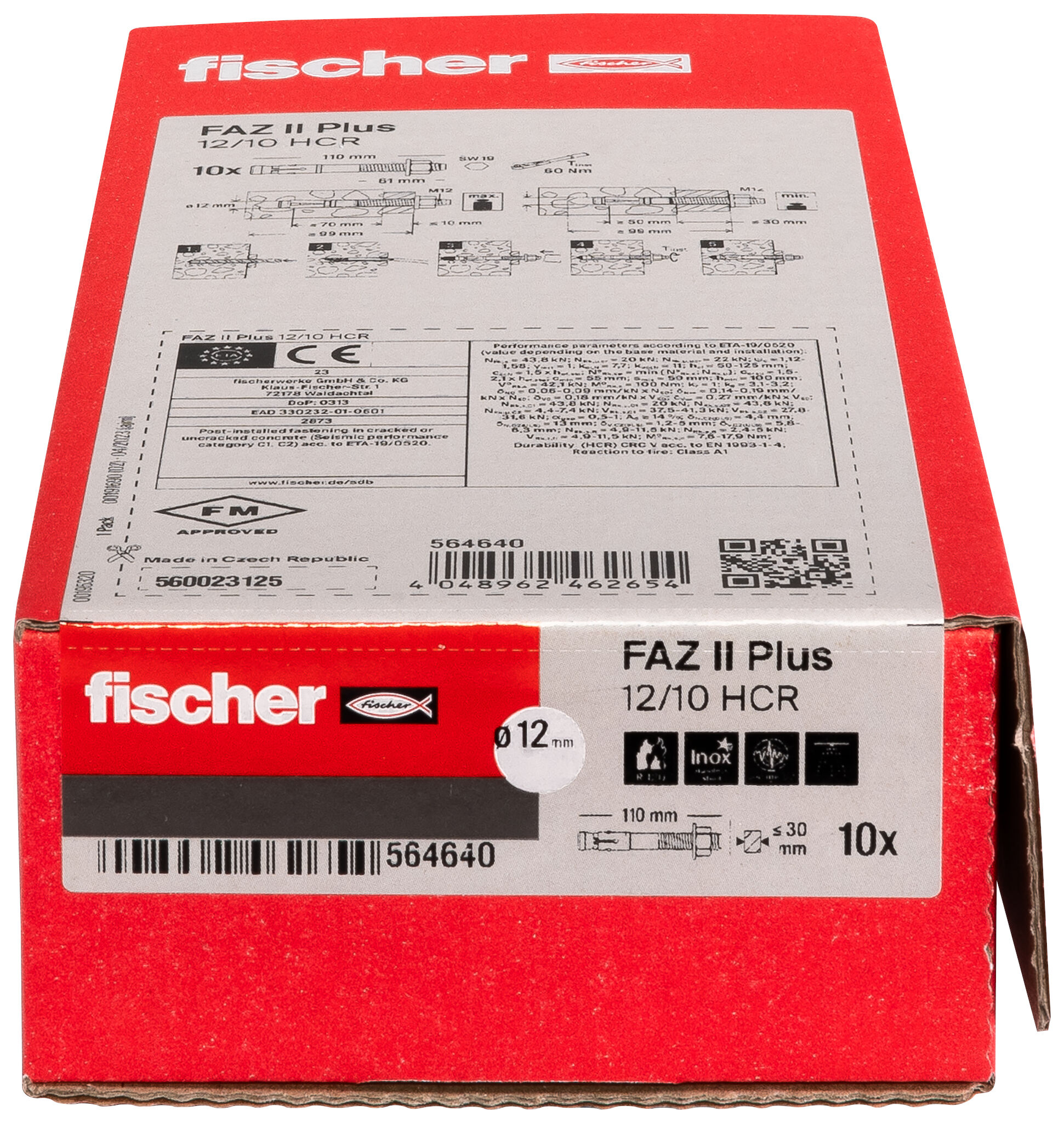 Confezione: "FAZ II Plus 12/10 HCR Ancorante in acciaio alta resistenza alla corrosione"