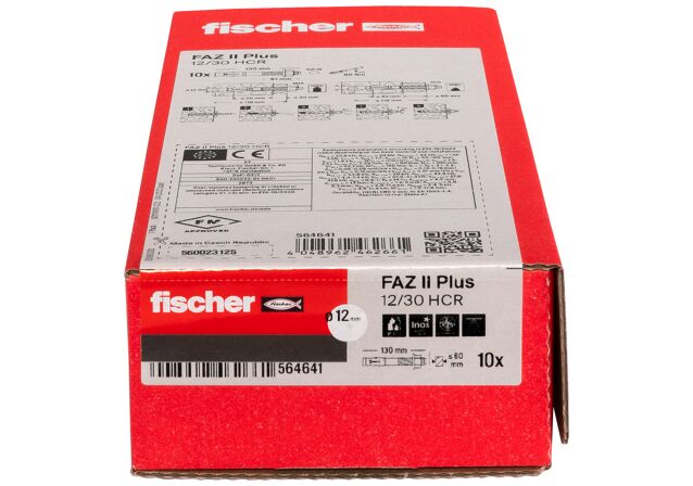 Confezione: "FAZ II Plus 12/30 HCR Ancorante in acciaio alta resistenza alla corrosione"