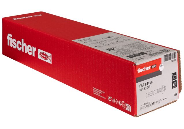 Packaging: "fischer bolt anchor FAZ II Plus 16/160 GS R stainless steel"