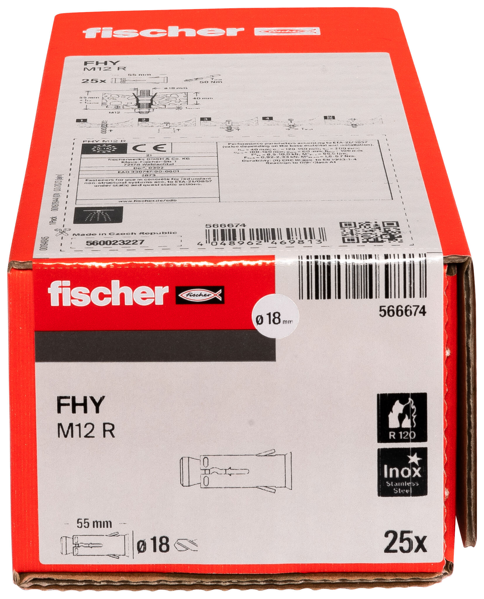 Verpackung: "fischer Hohldeckenanker FHY M12 R nicht rostender Stahl"