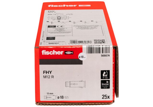 Verpackung: "fischer Hohldeckenanker FHY M12 R nichtrostender Stahl"