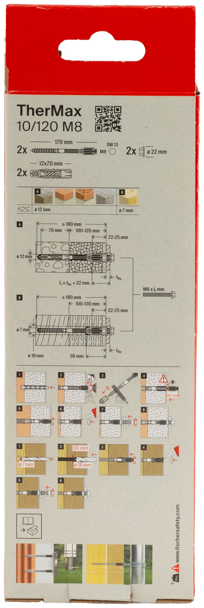Verpackung: "fischer Abstandsmontagesystem TherMax 10/120 M8"
