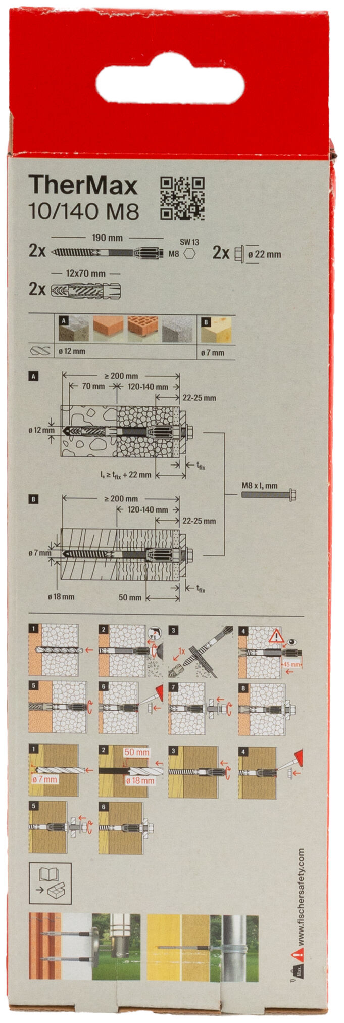 Packaging: "fischer stand-off installation TherMax 10/140 M8"