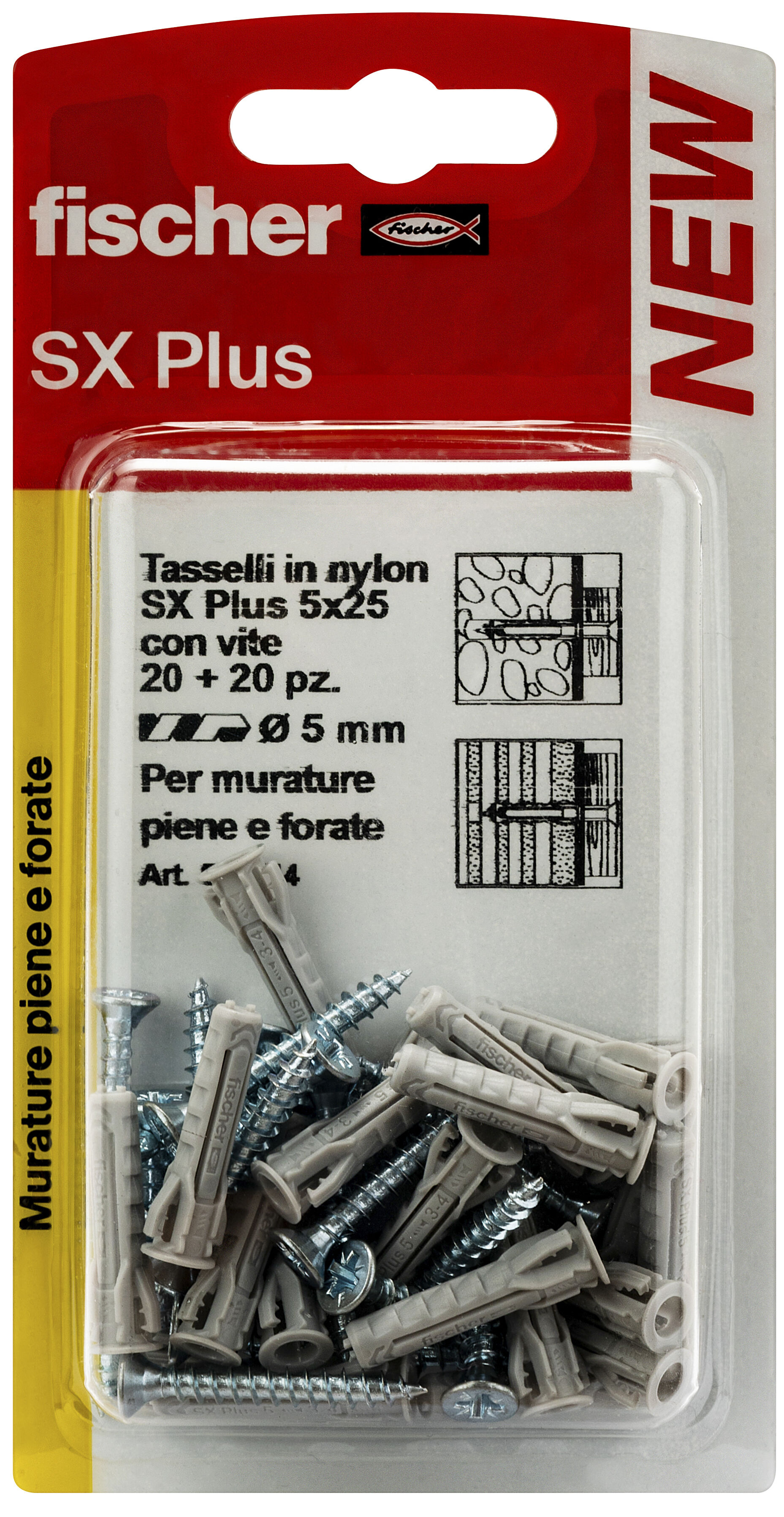 Confezione: "SX Plus 5x25 S Tassello con Vite in Blister"