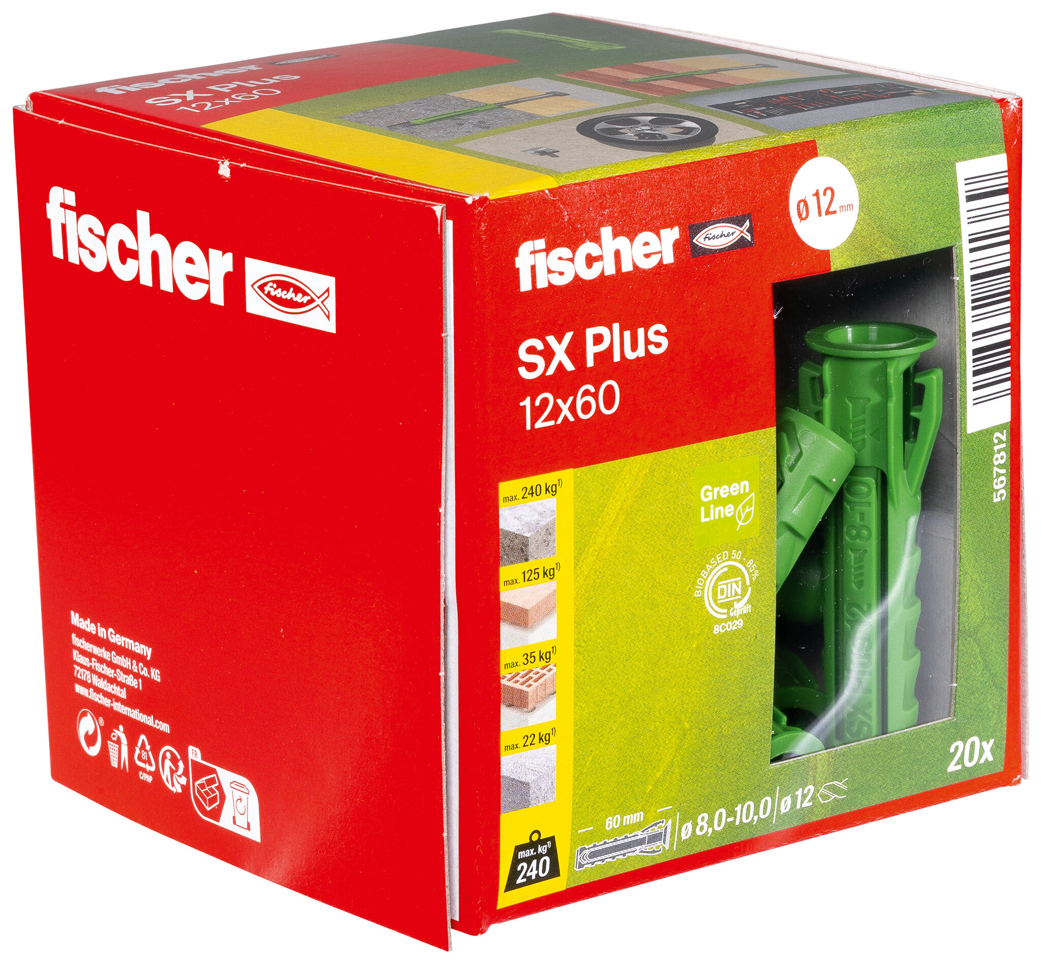 Verpackung: "fischer Spreizdübel SX Plus Green 12 x 60"