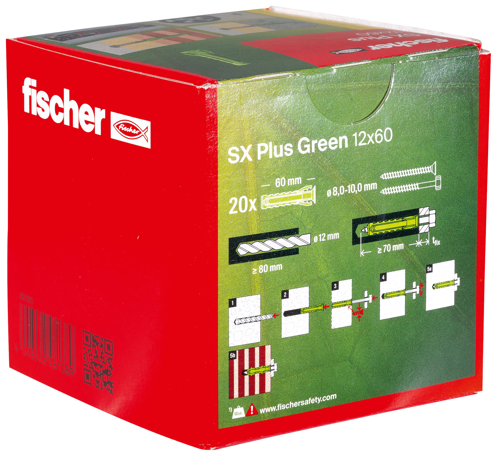 Verpackung: "fischer Spreizdübel SX Plus Green 12 x 60"