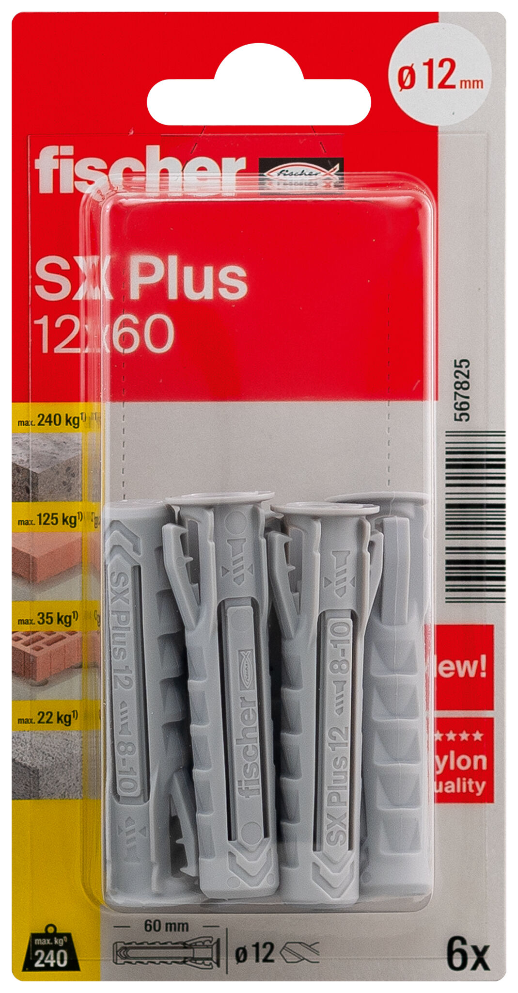Verpackung: "fischer Spreizdübel SX Plus 12 x 60"