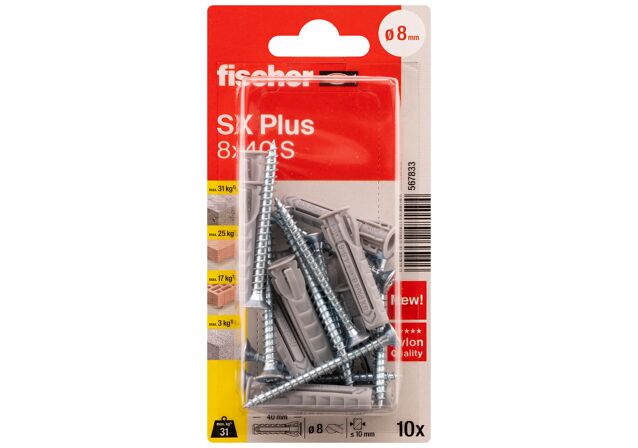 Packaging: "Cheville à expansion SX Plus 8 x 40 GKS avec vis"