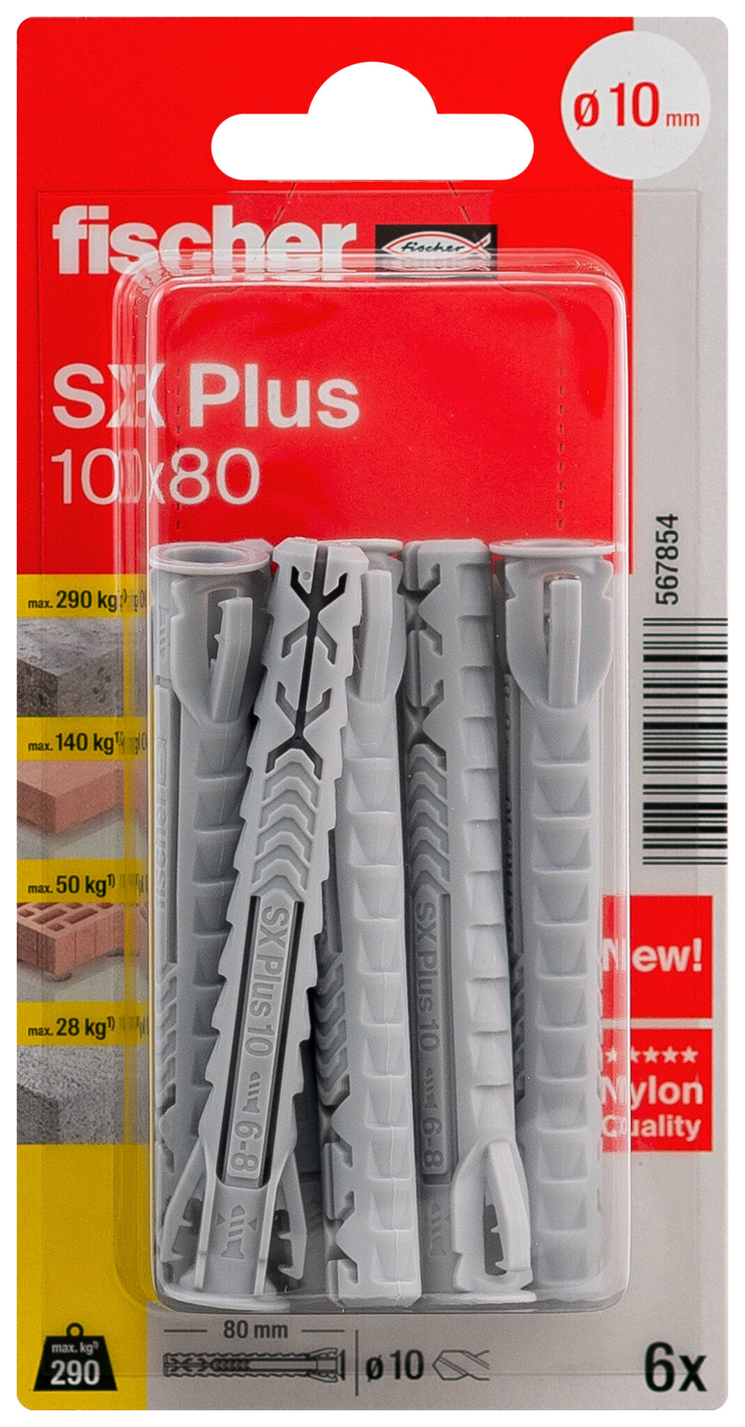 Verpackung: "fischer Spreizdübel SX Plus 10 x 80"