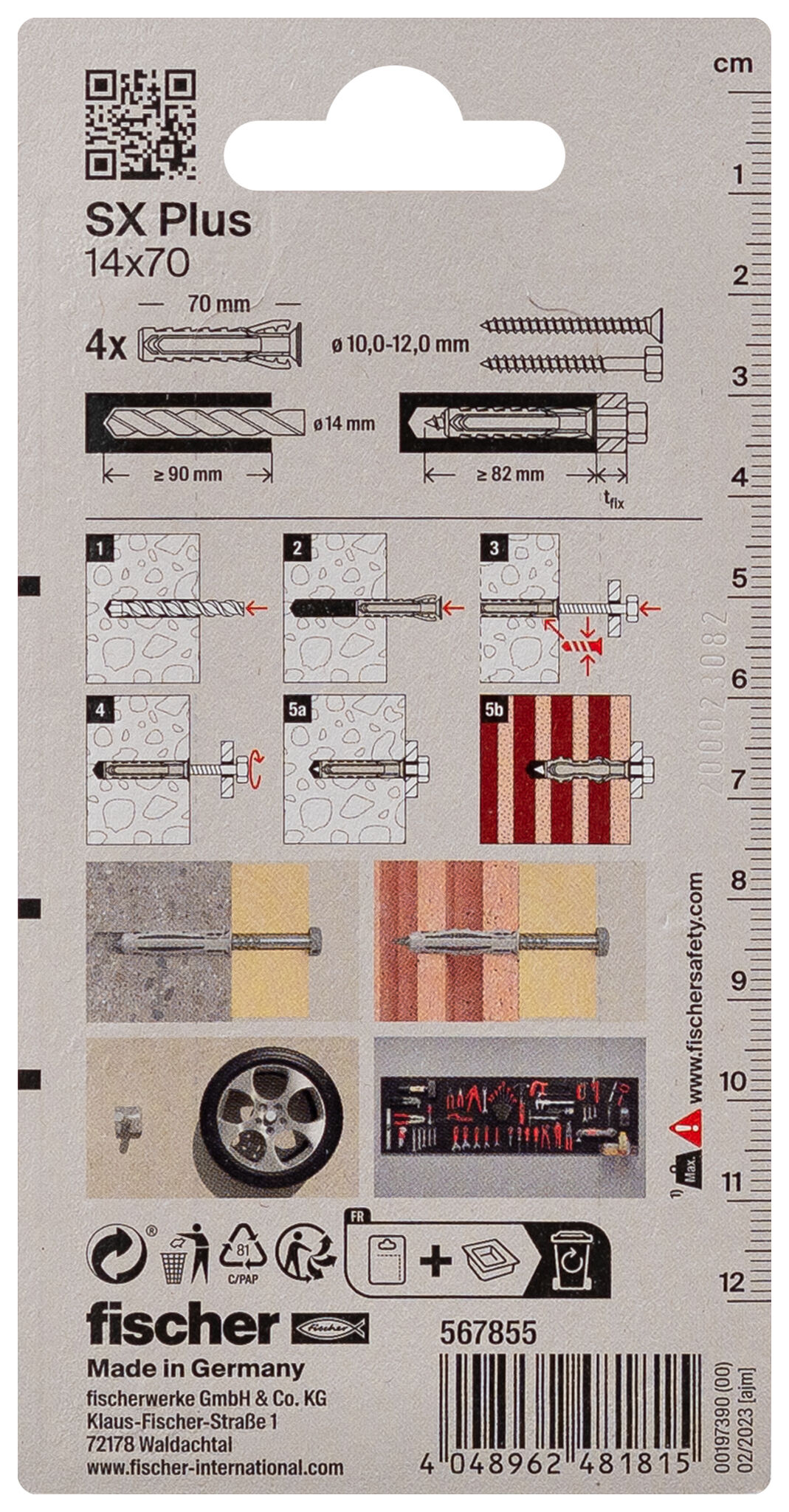 Packaging: "Kołek rozporowy fischer SX Plus 14 x 70"