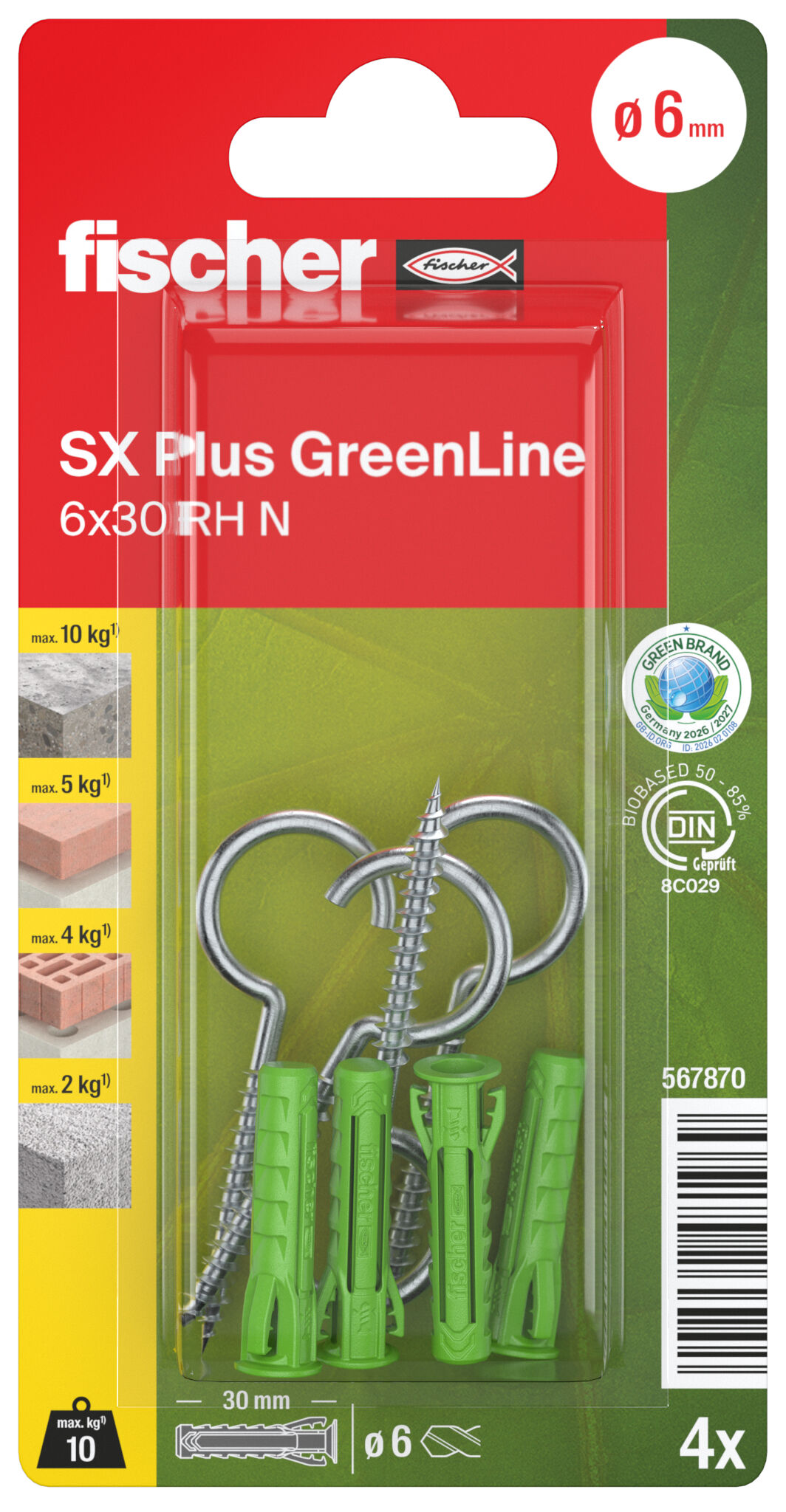 Packaging: "4방향 팽창 SX Plus GreenLine 6 x 30 RH K"