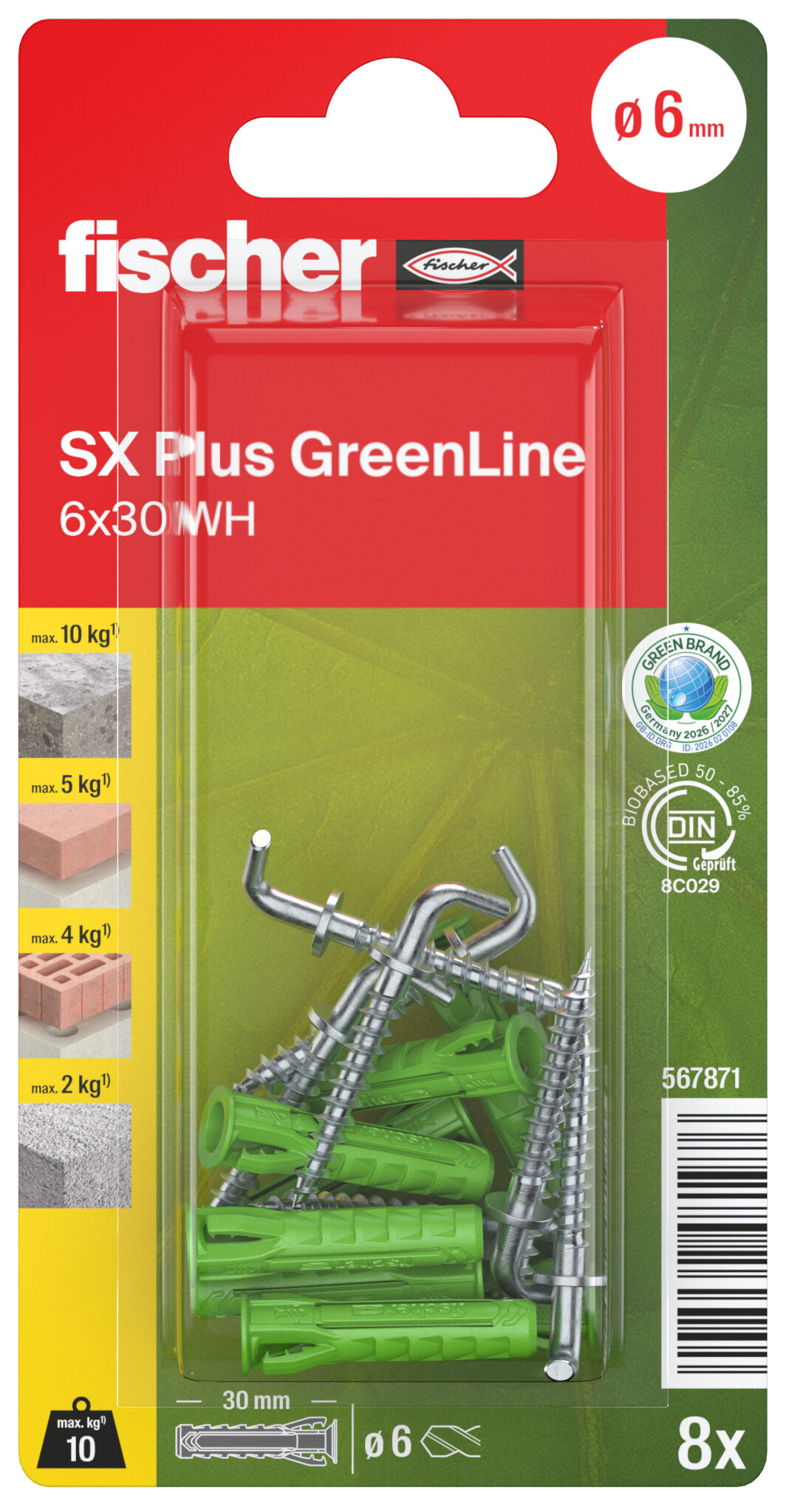 Packaging: "4방향 팽창 SX Plus GreenLine 6 x 30 WH K"