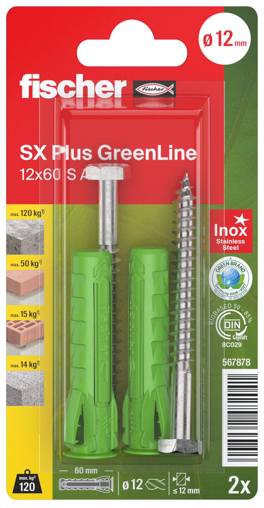 Packaging: "4방향 팽창 SX Plus GreenLine 12 x 60 S A2 K"