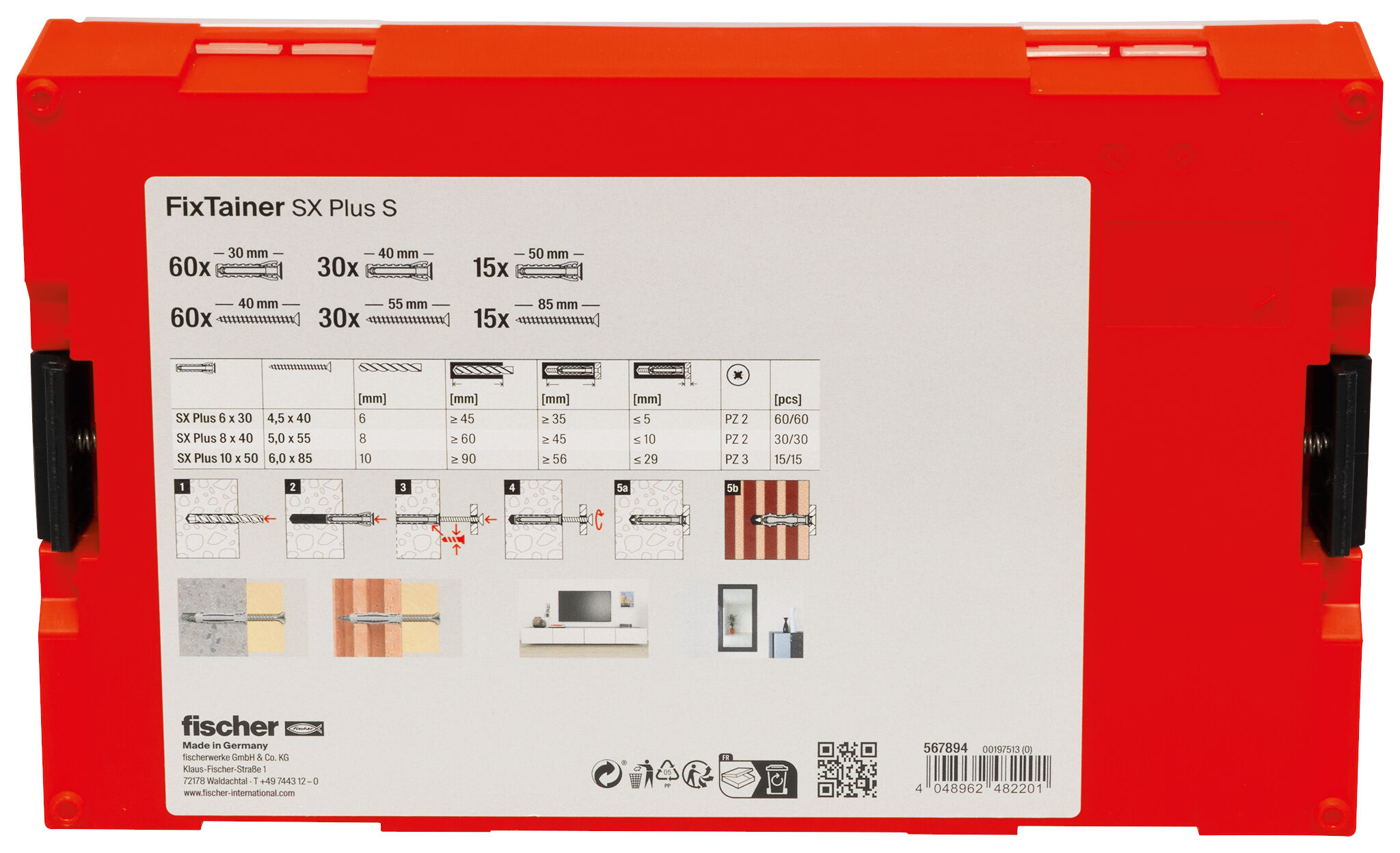Packaging: "Caja variada tacos SX Plus 6/8/10 + Tornillos - 210 (NV) (sustituye a esta referencia 534084)"