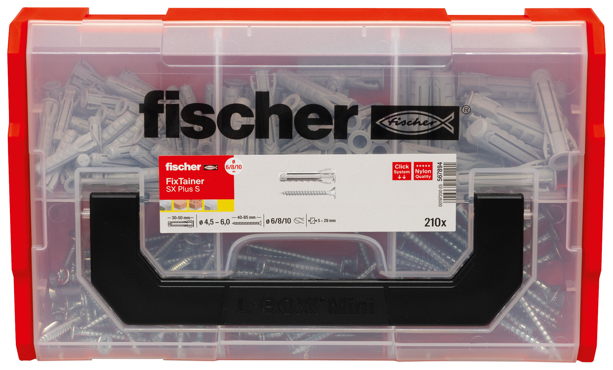 Packaging: "Caja variada tacos SX Plus 6/8/10 + Tornillos - 210 (NV) (sustituye a esta referencia 534084)"