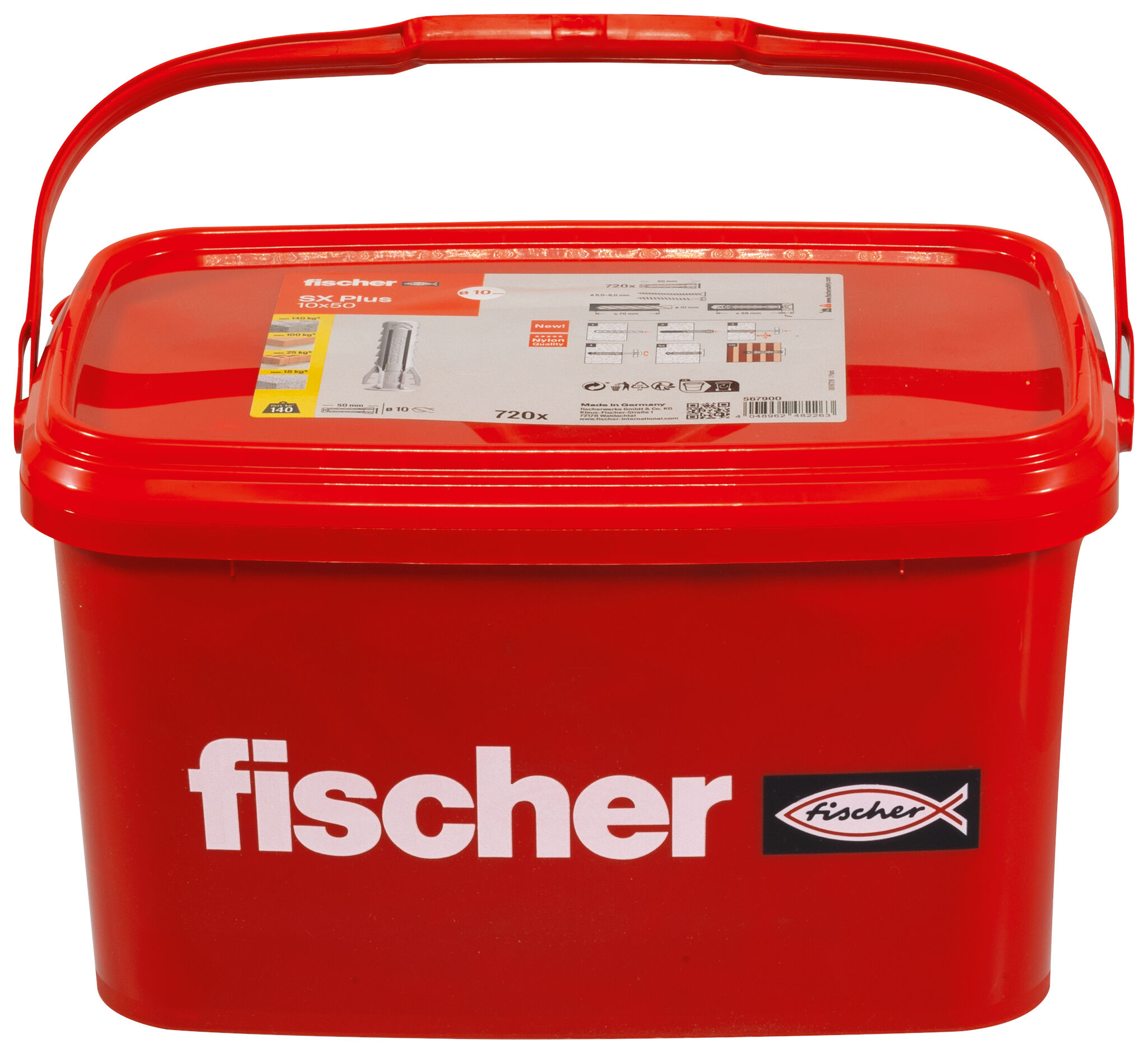 Verpackung: "fischer Spreizdübel SX Plus 10 x 50 im Eimer"