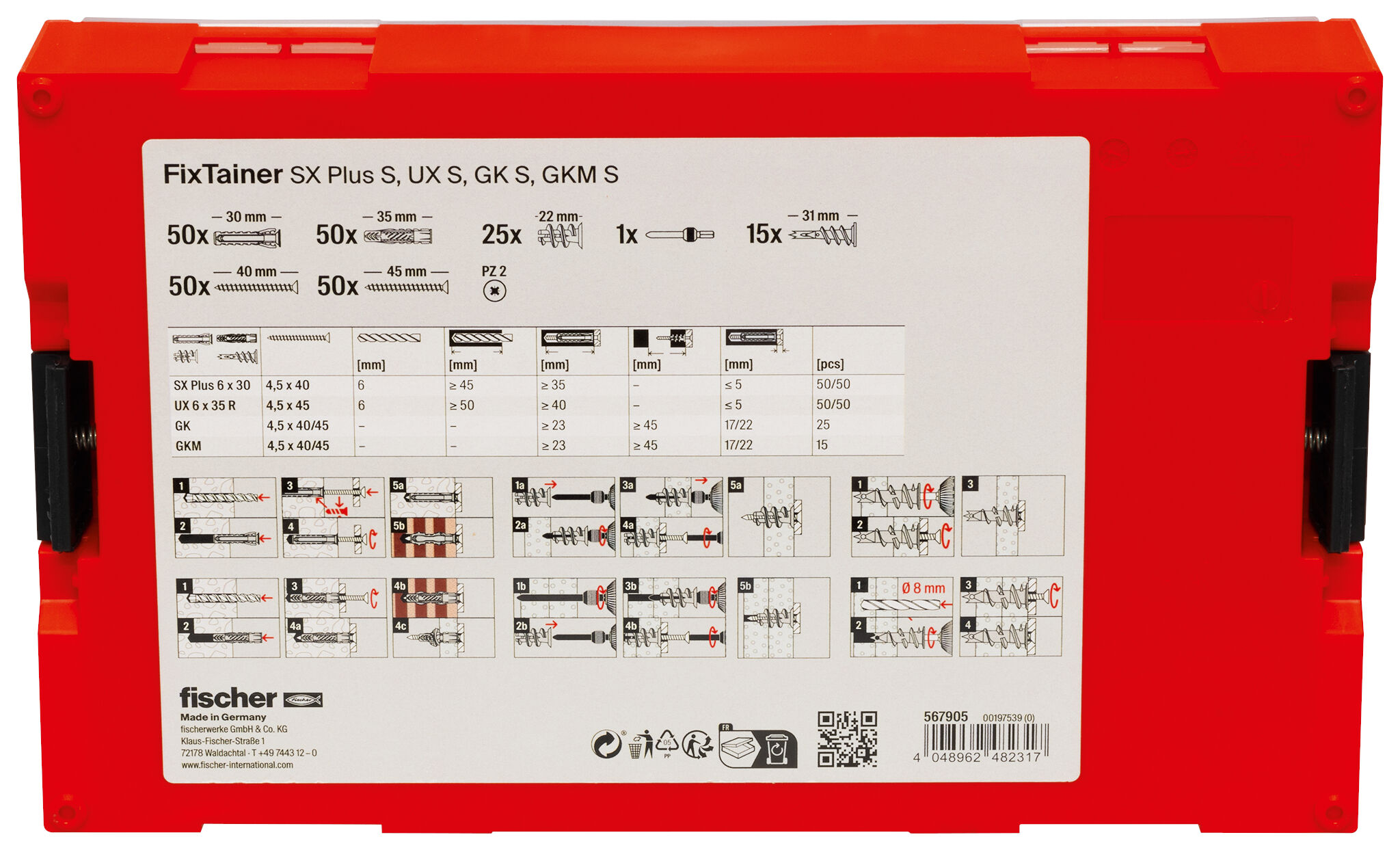Confezione: "FixTainer SX Plus UX GK con viti"