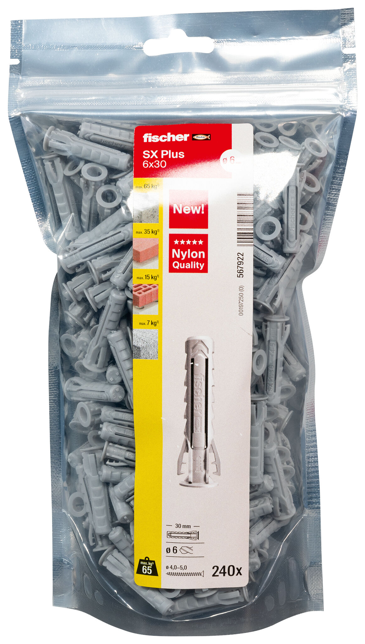 Verpackung: "fischer Spreizdübel SX Plus 6 x 30"