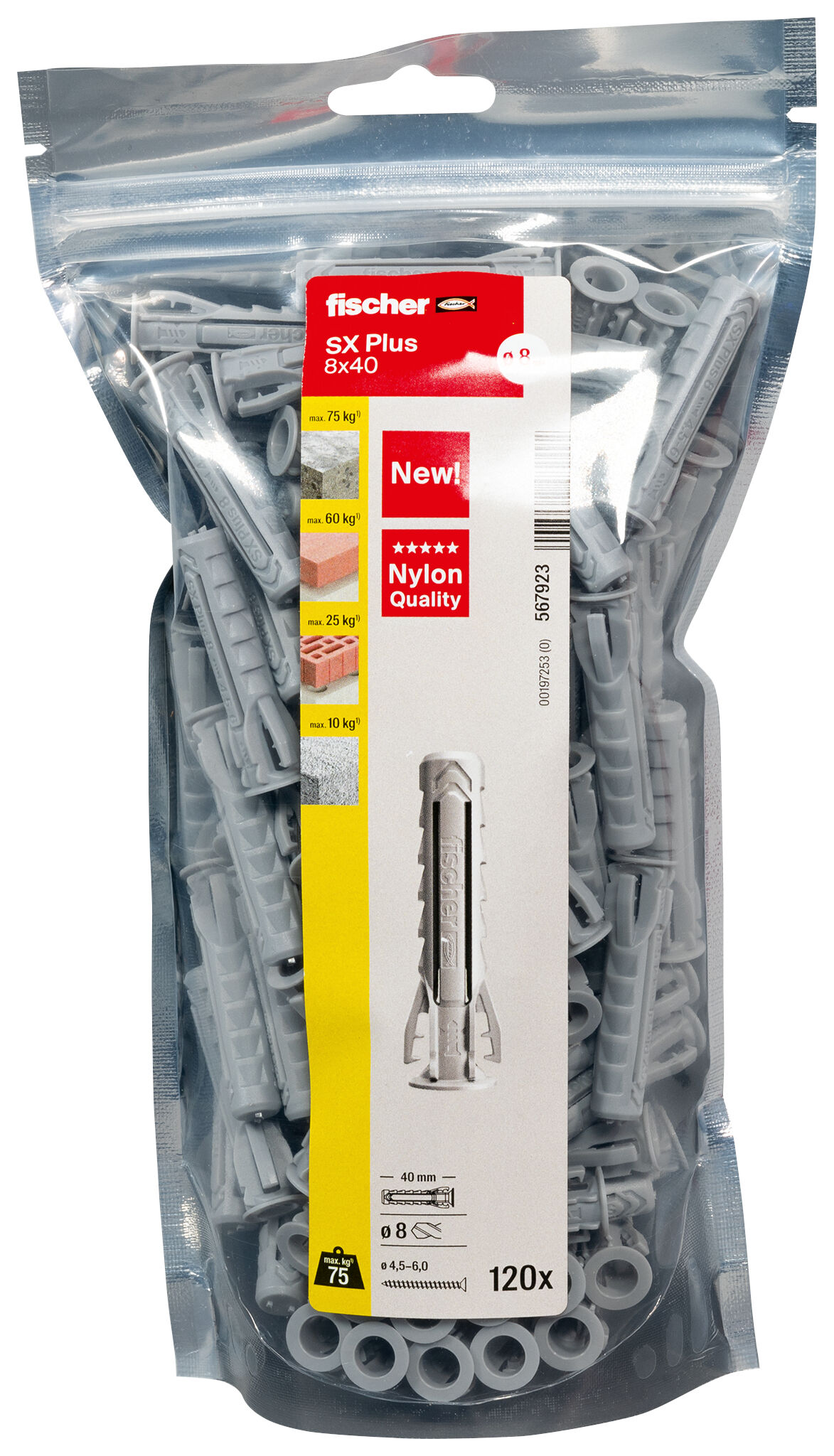 Packaging: "fischer Expansion plug SX Plus 8 x 40"