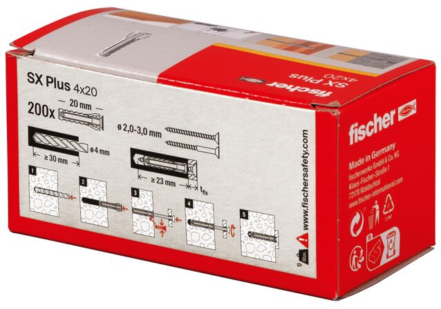 Packaging: "Chevilles à expansion SX Plus 4 x 20"