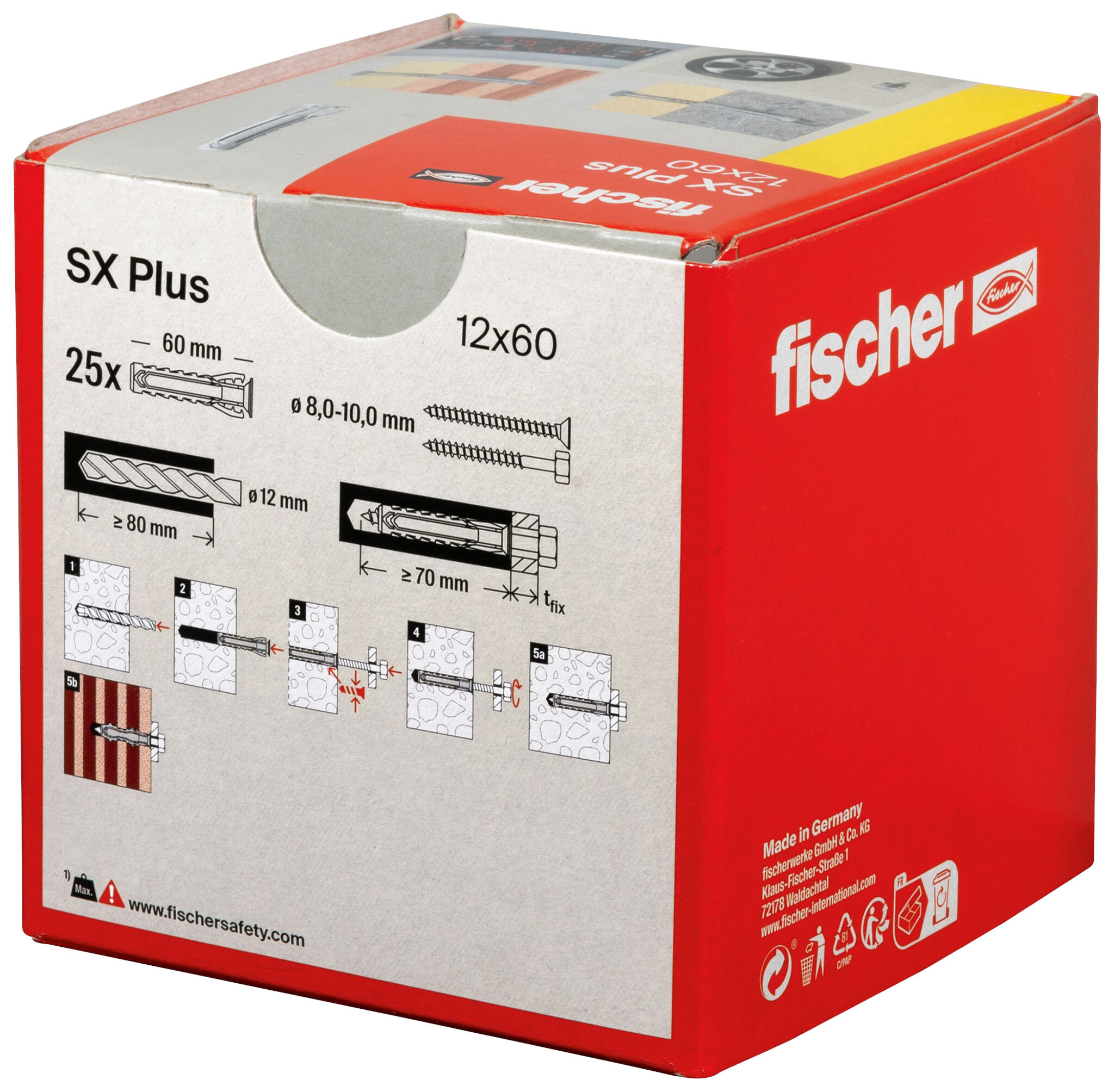 Verpackung: "fischer Spreizdübel SX Plus 12 x 60"