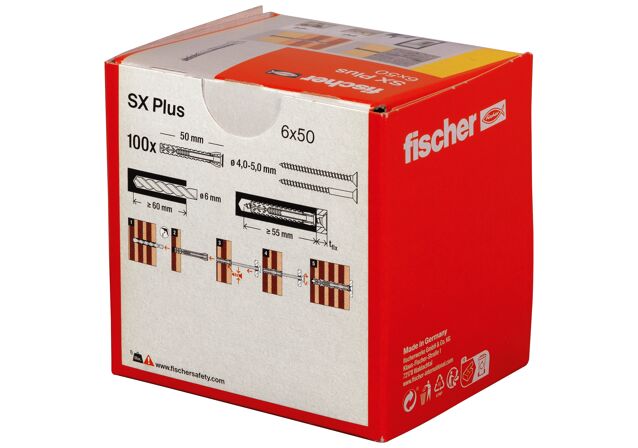 Packaging: "Chevilles à expansion SX Plus 6 x 50"