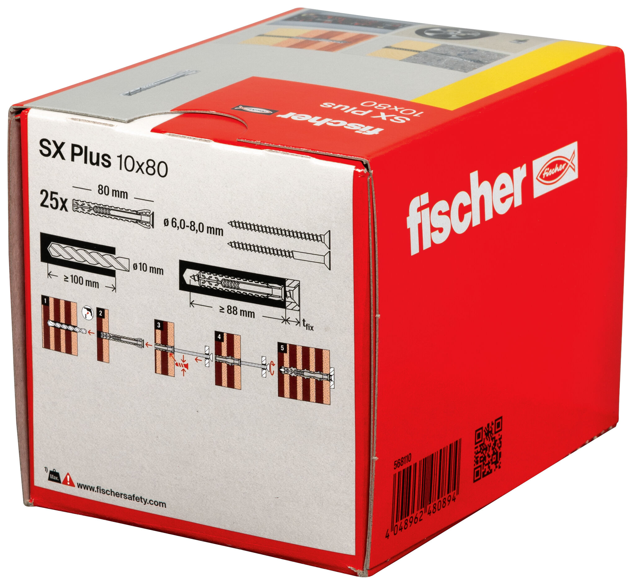 Verpackung: "fischer Spreizdübel SX Plus 10 x 80"