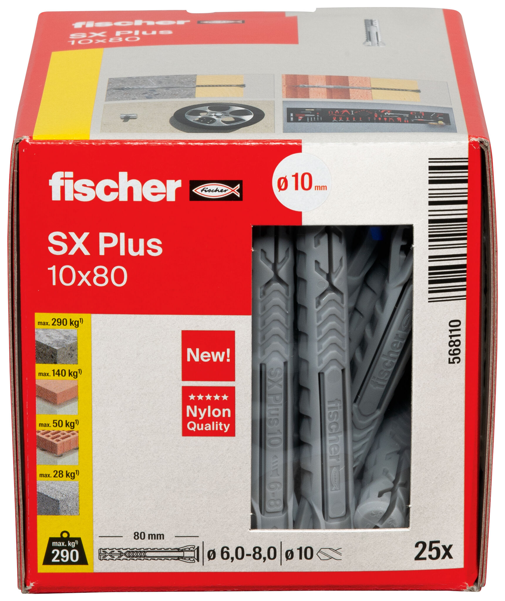 Verpackung: "fischer Spreizdübel SX Plus 10 x 80"