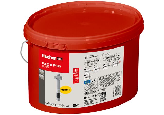 Packaging: "fischer doorsteekanker FAZ II Plus 12/10 in emmer"