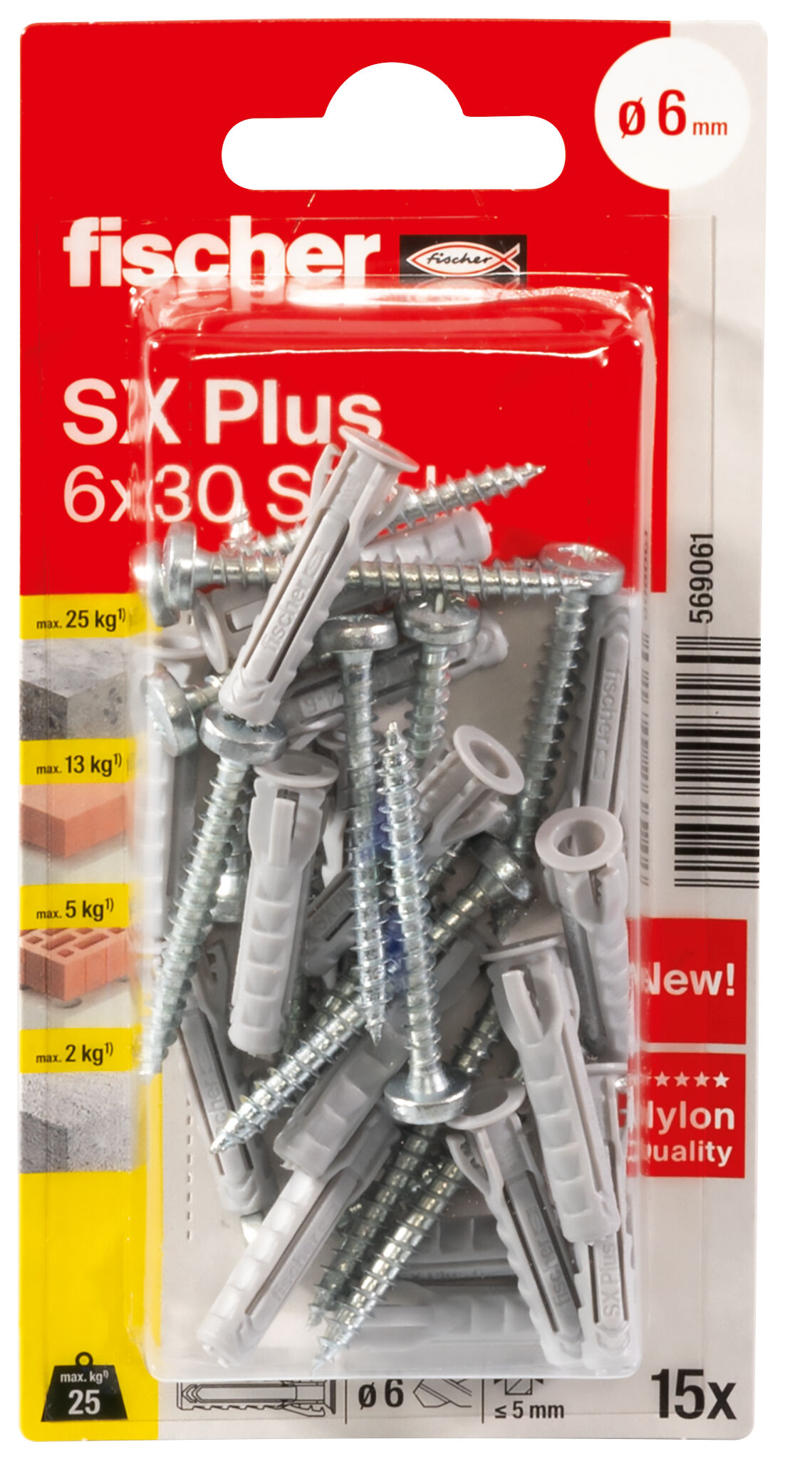 Packaging: "fischer SX Plus 6x30 S PH K Βύσμα blister/βίδα blister"