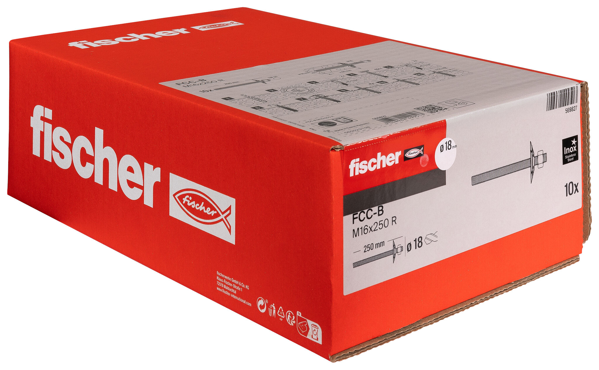 Packaging: "fischer Bridge cap anchor FCC-B M16 x 250 R"