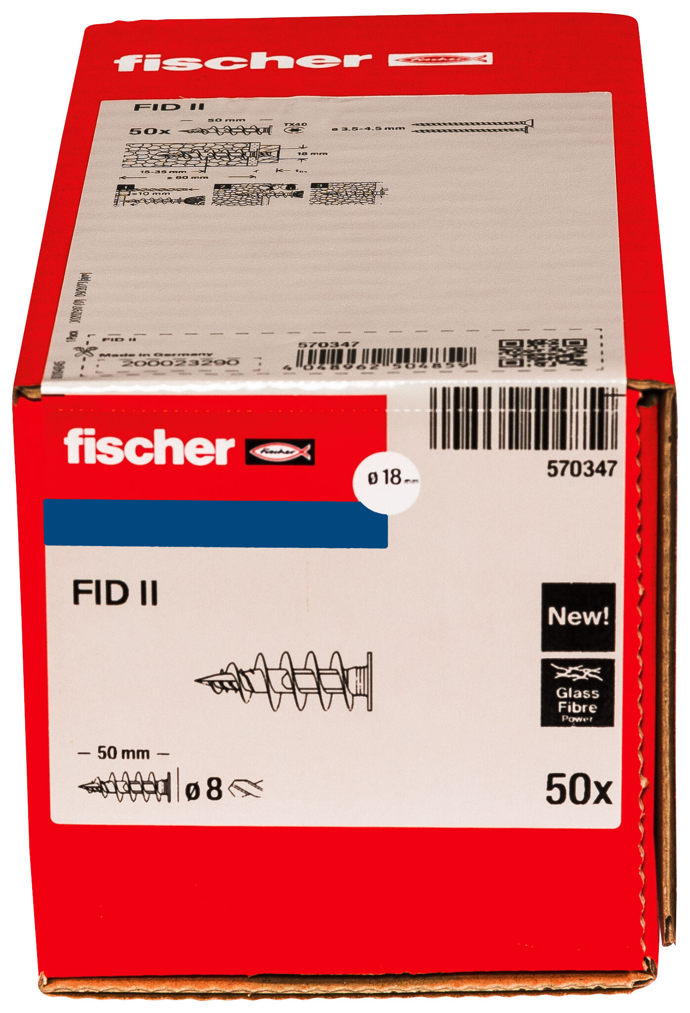 Packaging: "fischer Insulation fixing FID II"