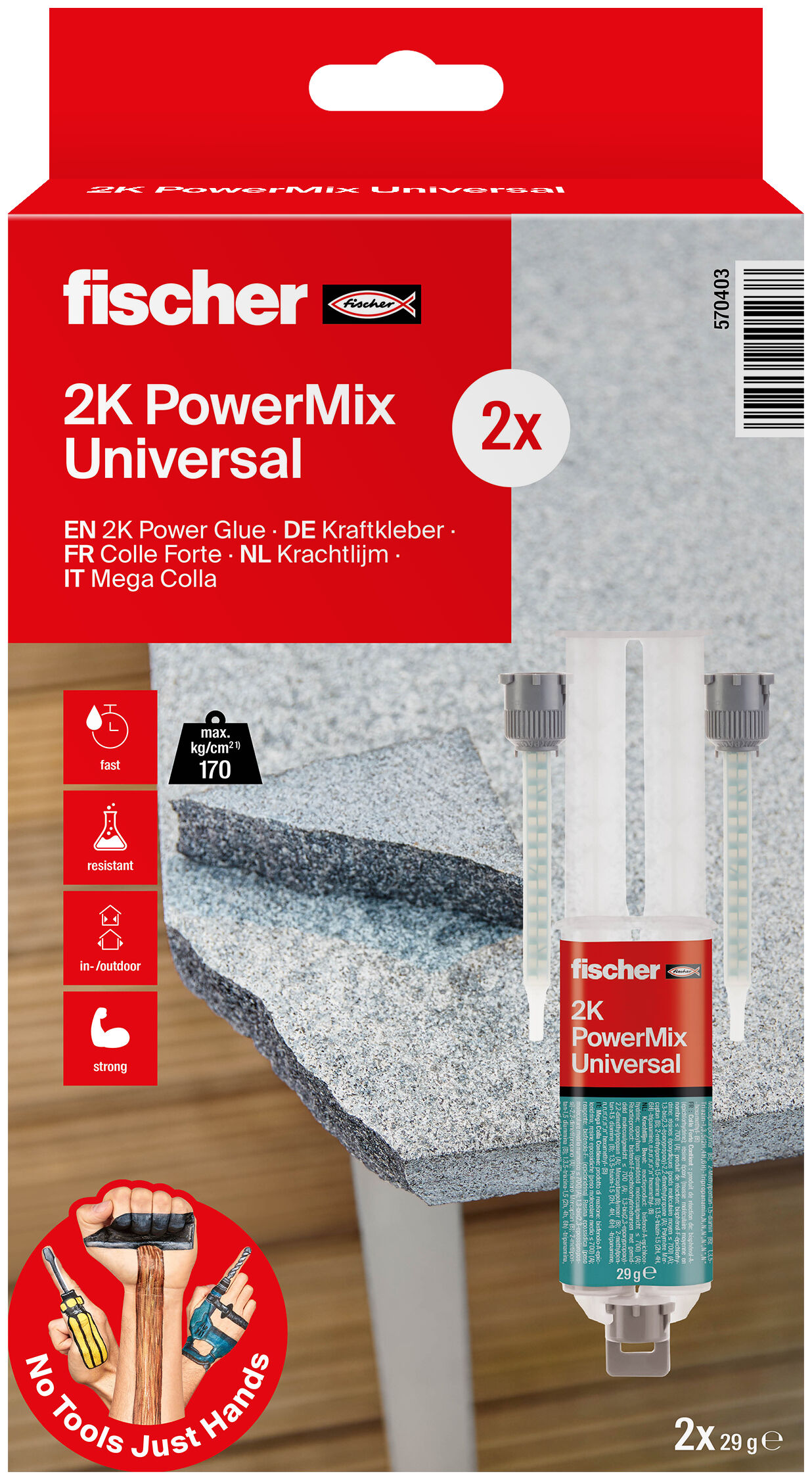 Confezione: "PowerMix Colla bicomponente extra forte"