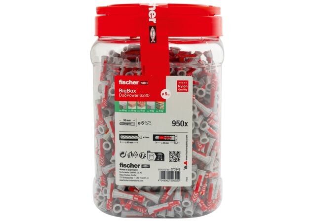 Verpackung: "fischer DuoPower 6 x 30"
