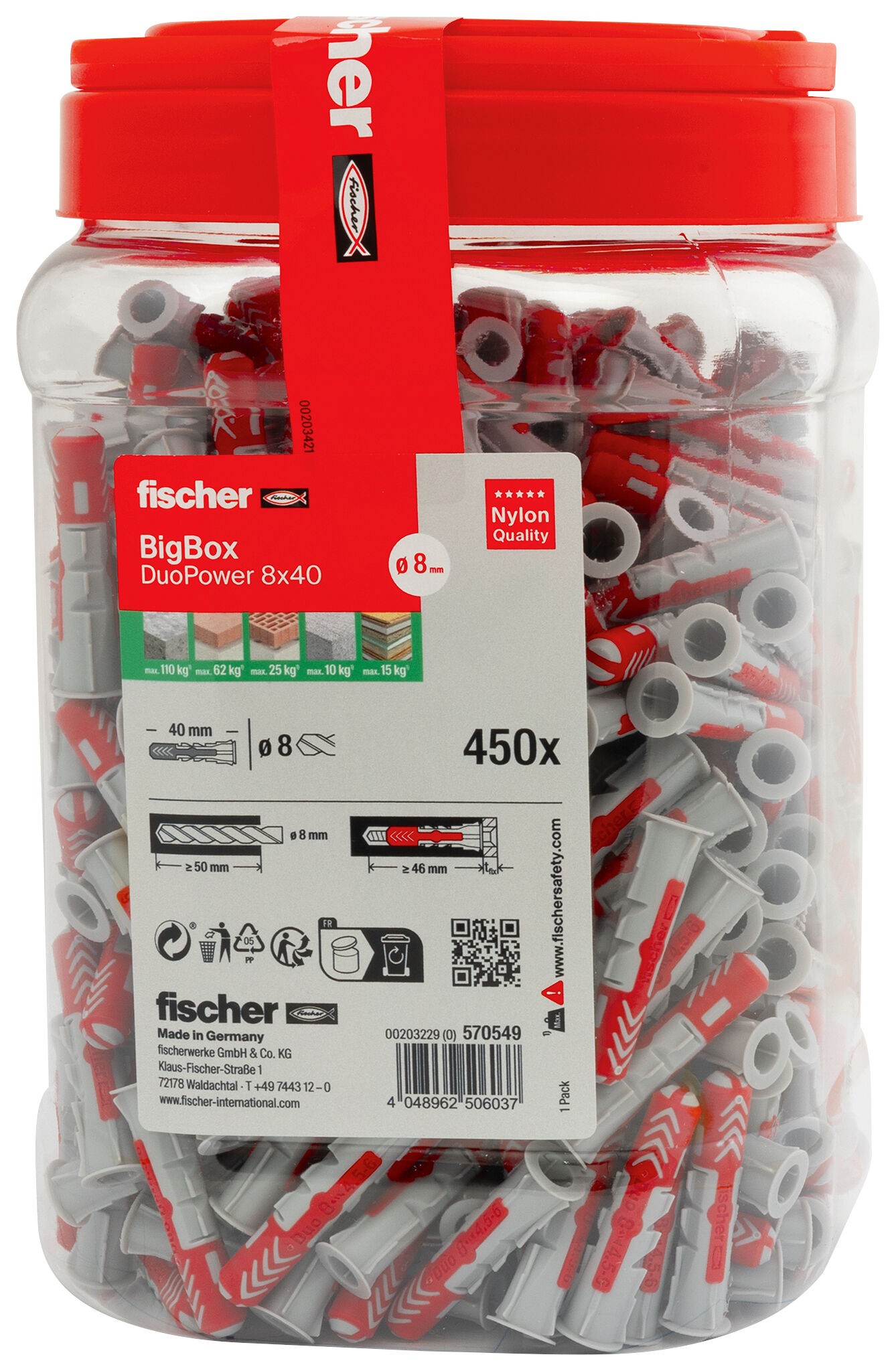 Verpackung: "fischer DuoPower 8 x 40"