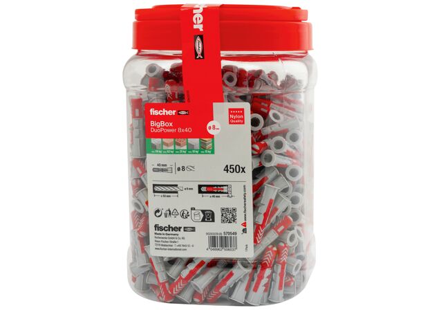 Verpackung: "fischer DuoPower 8 x 40"