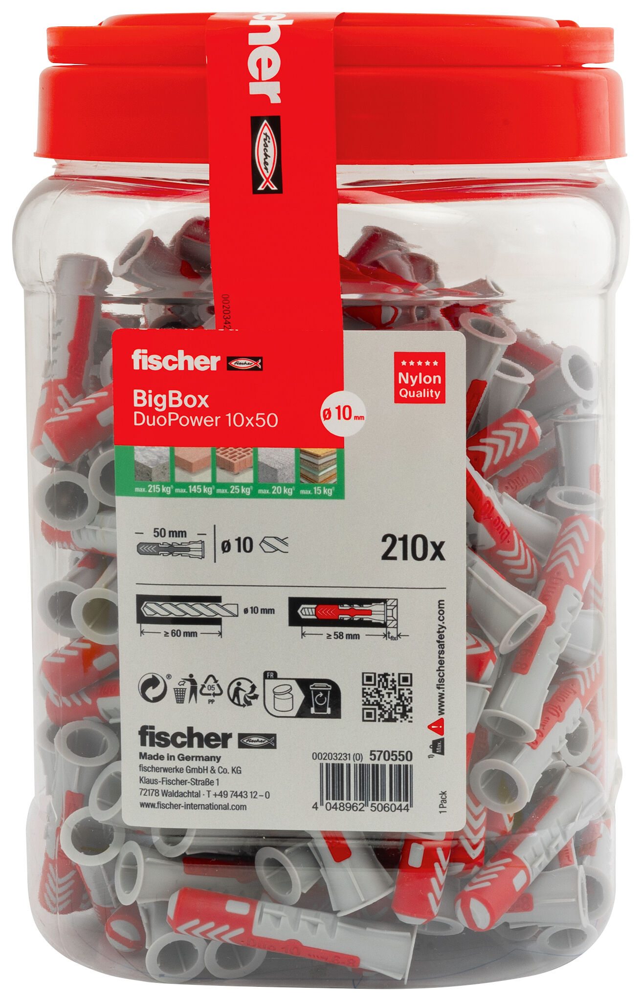 Verpackung: "fischer DuoPower 10 x 50"