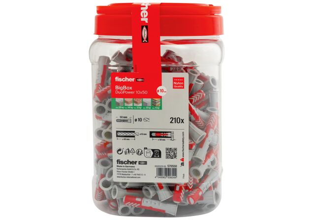 Verpackung: "fischer DuoPower 10 x 50"