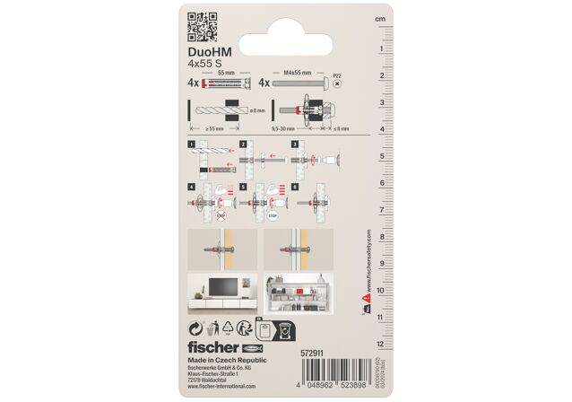 Confezione: "DuoHM 4x55 S tassello con vite impronta Pozi in blister"