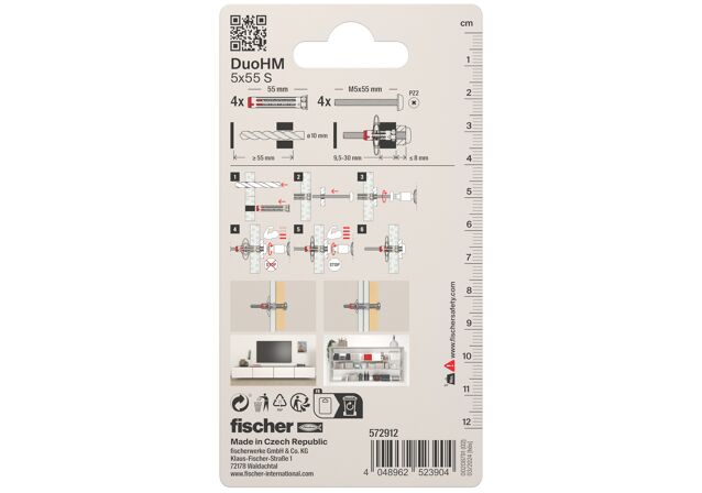Confezione: "DuoHM 5x55 S tassello con vite impronta Pozi in blister"