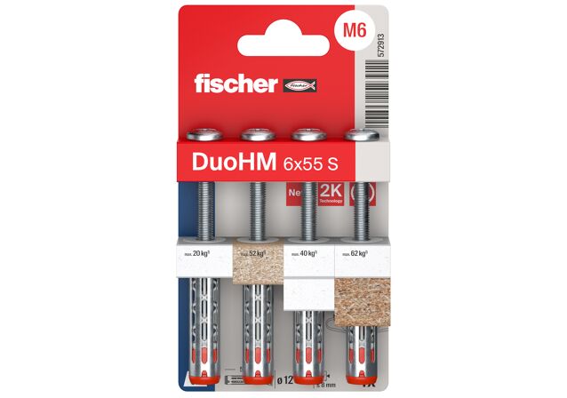 Confezione: "DuoHM 6x55 S tassello con vite impronta Pozi in blister"