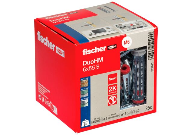 Confezione: "DuoHM 6x55 S tassello con vite impronta Pozi"