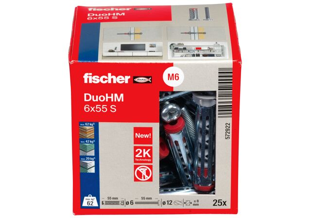 Confezione: "DuoHM 6x55 S tassello con vite impronta Pozi"
