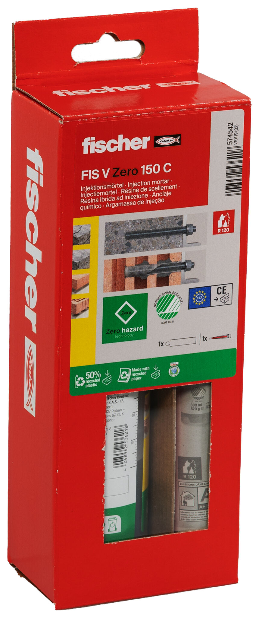 Verpackung: "fischer Injektionsmörtel FIS V Zero 150 C"