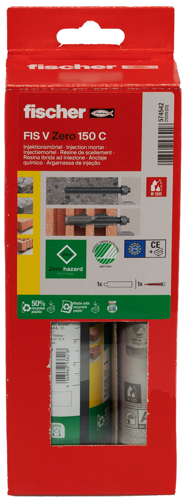 Verpackung: "fischer Injektionsmörtel FIS V Zero 150 C"