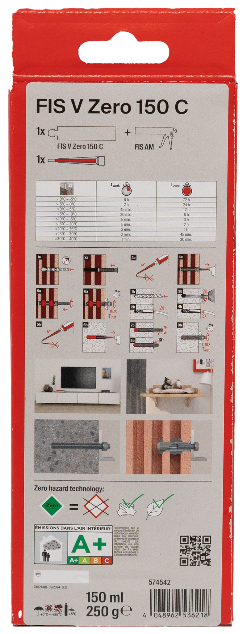 Verpackung: "fischer Injektionsmörtel FIS V Zero 150 C"