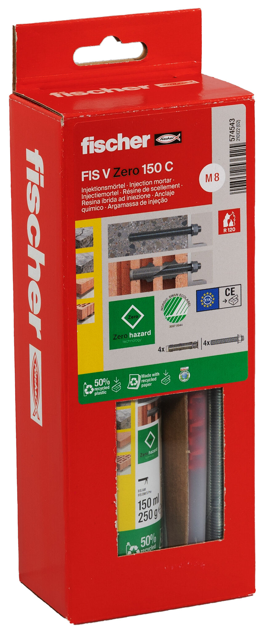 Packaging: "fischer Injection mortar FIS V Zero 150 C Set M8"